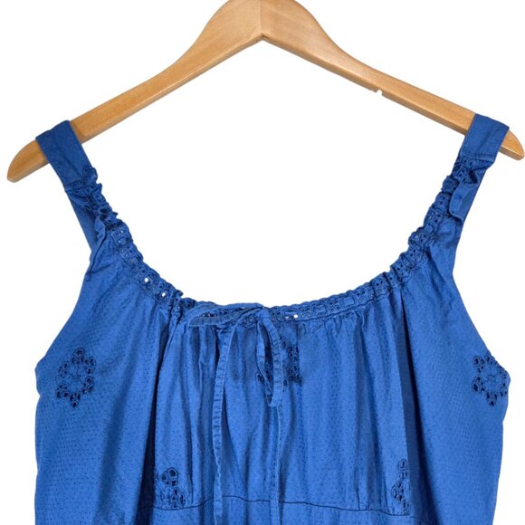 Gap Eyelet Scoop Neck Dress in Dazzling Blue - Picture 7 of 14